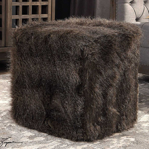 Jayna Fur Ottoman