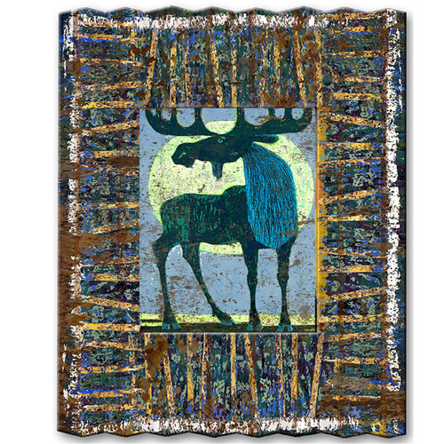 King of the Mountain Corrugated Metal Framed Art