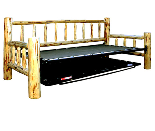 Lacquer Finish Hand-Peeled Rustic Day Bed w/Trundle