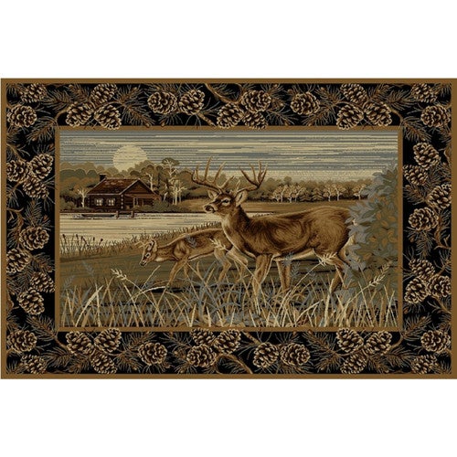 Lake Cabin Deer Rug - 2 x 7