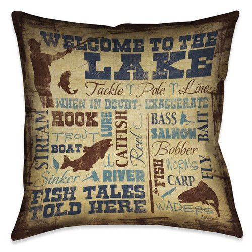 Lake Life 18 x 18 Outdoor Pillow