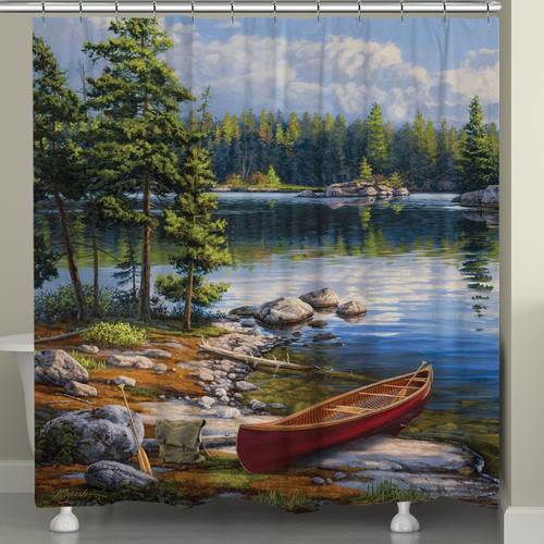 Lakeside Canoe Shower Curtain