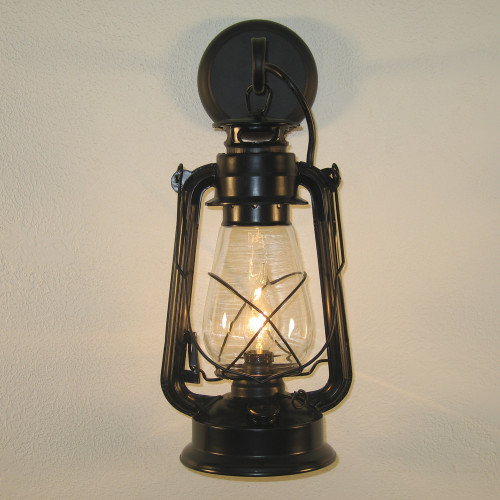Large Black Lantern Wall Sconce