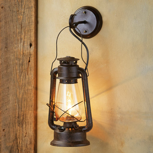 Large Rustic Lantern Wall Sconce
