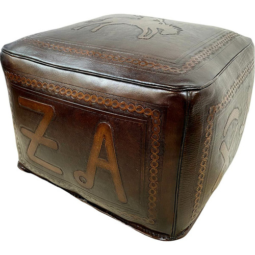 Large Square Ottoman - Bronco & Antique Brown