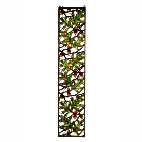 Leafy Acorns Stained Glass Window