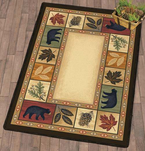 Leafy Lodge Bears Rug - 3 x 4