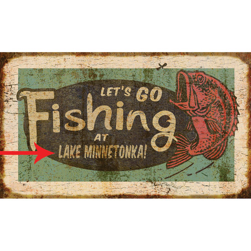 Let's Go Fishing Personalized Sign - 14 x 24