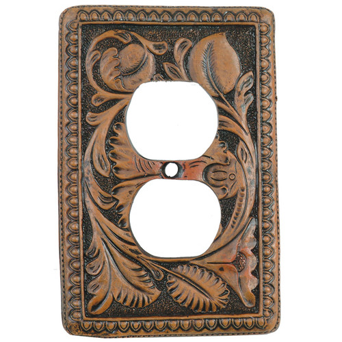 Tooled Leather Outlet Cover