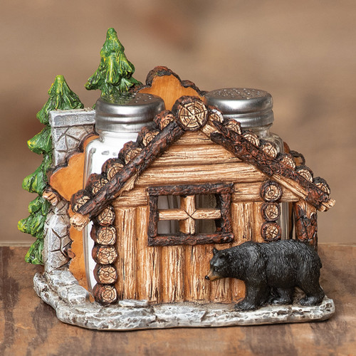 Log Cabin Bear Salt & Pepper Shakers - SALE