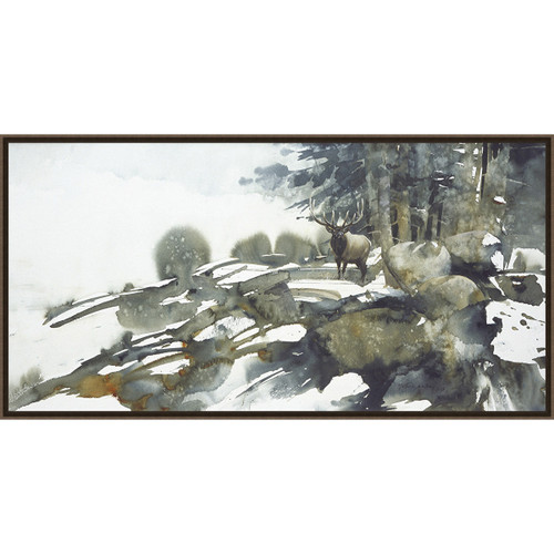 Lonely Elk Framed Canvas