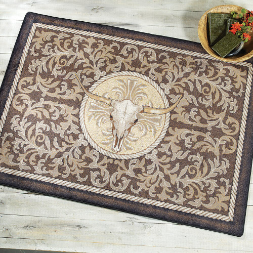 Longhorn Scrimshaw Rug - 4 x 6