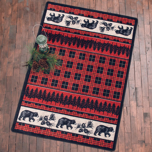Mad Plaid Bear Rug - 5 x 8