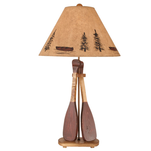 Mahogany Canoe Paddle Table Lamp