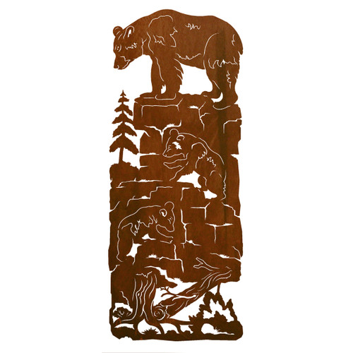 Mama Bear & Cubs Metal Wall Art