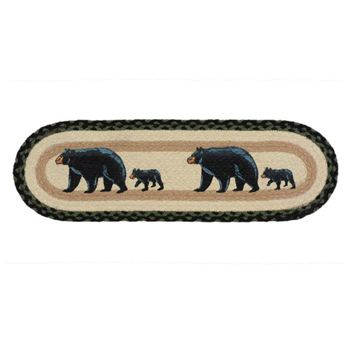 Mama Black Bear & Cub Braided Jute Stair Tread