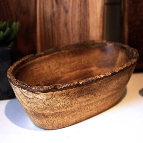 Mango Bark Oval Bowl - 10 Inch