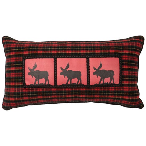 McWoods 1 Plaid Moose Pillow