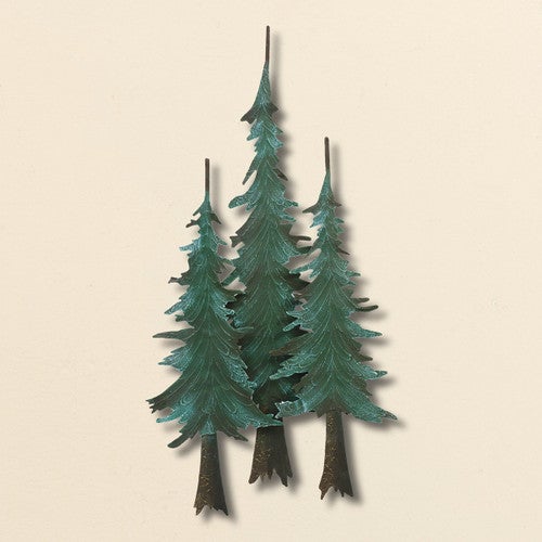 Metal Pine Tree Wall Sculpture
