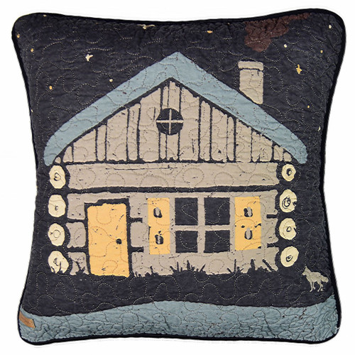 Midnight Cabin Square Pillow
