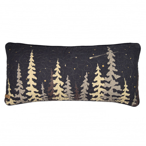 Midnight Cabin Tree Pillow