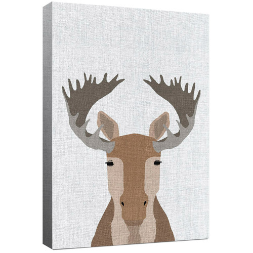 Minimalist Moose Canvas Art