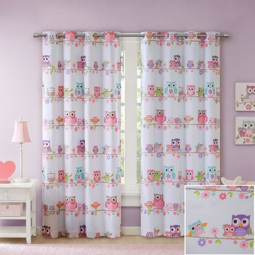 Colorful Owls Drapes