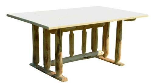 Lacquer Finish Hand-Peeled Rustic Trestle Table