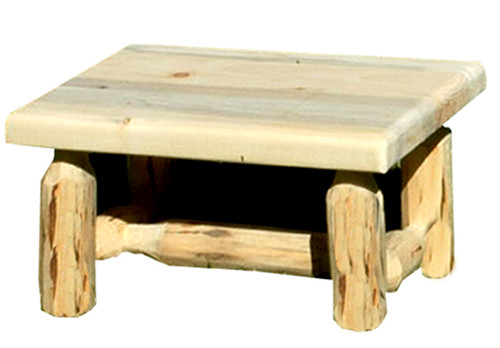 Lacquer Finish Hand-Peeled Rustic Log Footstool