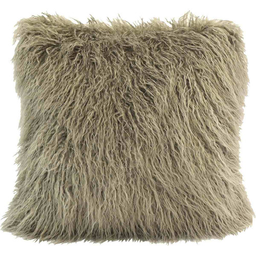 Mongolian Taupe Faux Fur Pillow - OUT OF STOCK UNTIL 06/13/2025