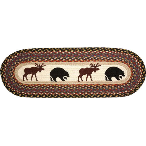 Moose & Bears Oval Table Runner - 36 Inch