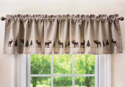 Moose Embroidered Valance