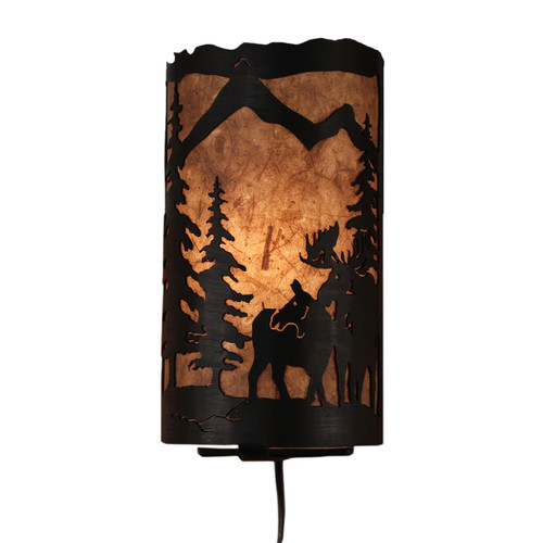 Moose Scene Panel Sconce