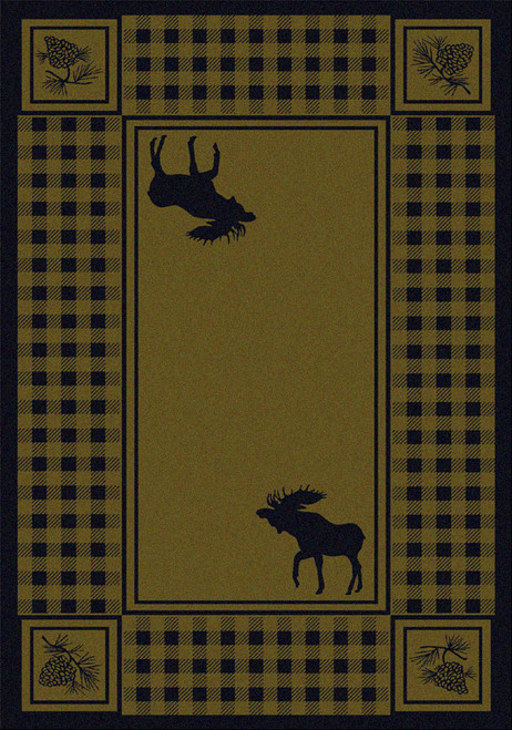 Moose Refuge Green Rug - 5 x 8