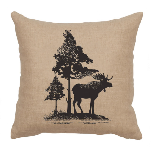 Moose Tree Linen Pillow - Natural
