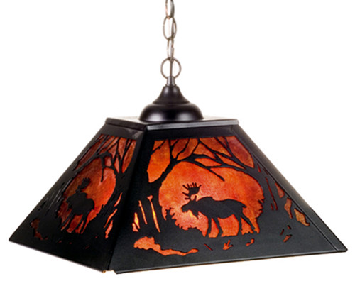 Moose Pendant Light - 22.5 Inch Blk/AM