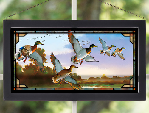 Mosaic Mallard Stained Glass Wall Art