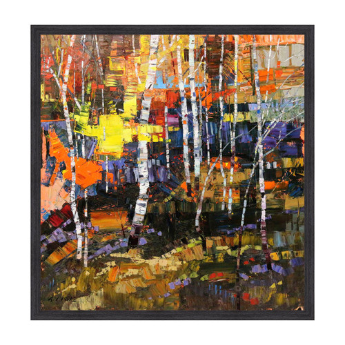 Mountain Forest in Fall Framed Canvas