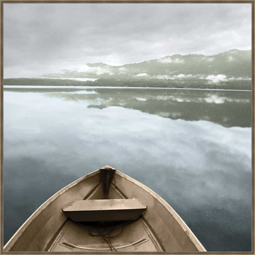 Mountain Lake Canoe Framed Art