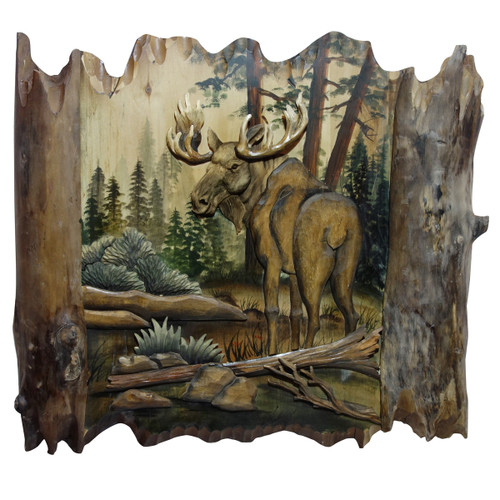 Mountain Moose Wood Wall Art