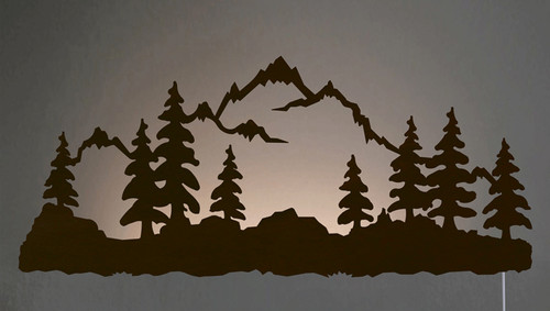 Mountain Scene Back Lit Wall Art