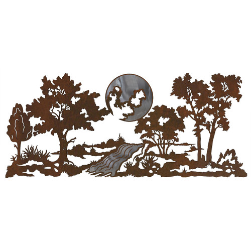 Mountain Stream Burnished Metal Wall Art