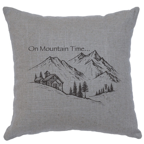 Mountain Time Gray Pillow