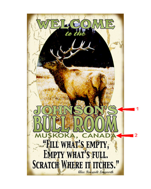 Bull Room Elk Sign