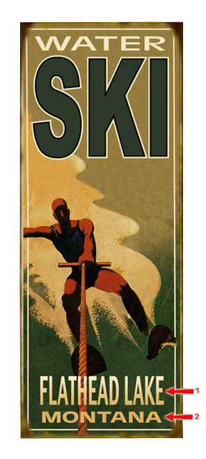 Green Water Ski Sign