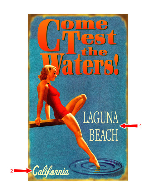 Come Test the Waters Sign - Blue
