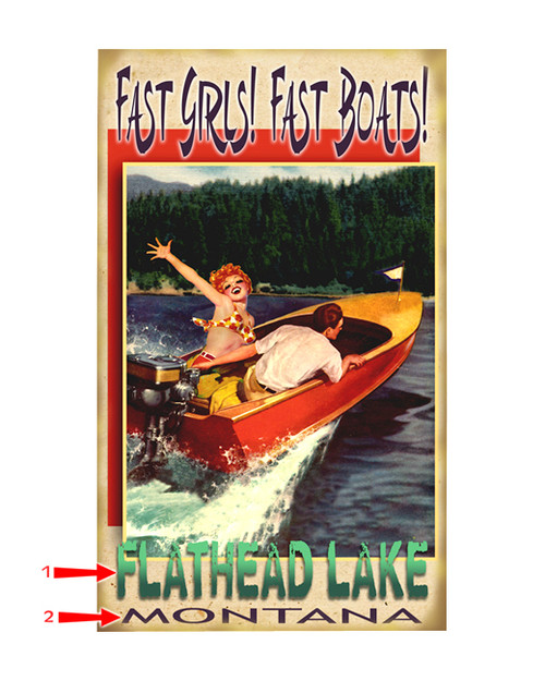 Fast Girls! Fast Boats! Lake Sign