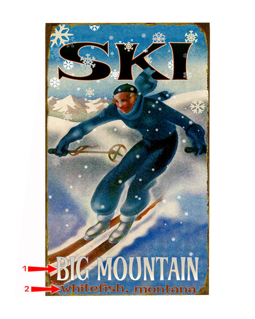 Snowflake Ski Sign