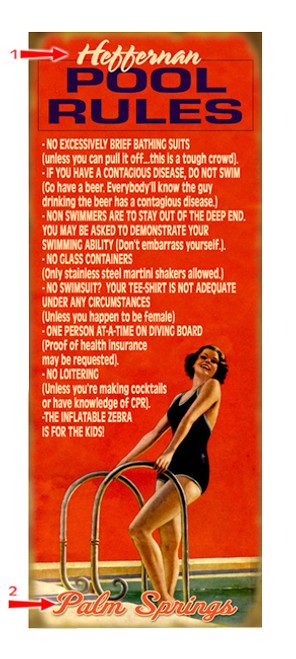 Pool Rules Sign - Female