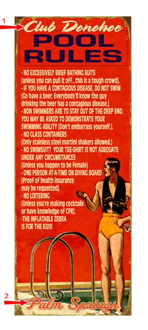 Pool Rules Sign - Male